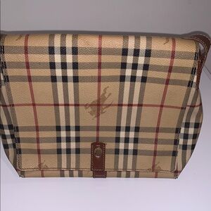 Burberry Beige and Red Check Crossbody Bag